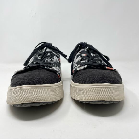 TOMS Trvl Lite Low Black Tropical Lace Up Canvas Sneakers Tennis Shoes mens 12 - Picture 4 of 14